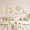 Sala de Estar Nórdica Sofá Parede de Fundo Decoração Pintura Estilo Creme Fresco Pendurado Quadro Floral Pastoral Pendurado na Parede Combinação Mural