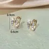 Brincos TEMU transfronteiriços novo estilo zircônia cúbica brincos de nicho de alta qualidade para mulheres brincos da moda e versáteis estilo francês