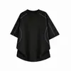 Venta directa de fábrica del nuevo modelo de verano 220g 20 hilos camiseta de cuello redondo con líneas de color contrastante y corte casual holgado