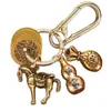Llavero del Año del Caballo con Monedas de los Cinco Emperadores para Riqueza Inmediata, Colgante Llavero Calabaza Voladora Regalo Producto de Puesto Callejero