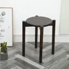 Em estoque banco de madeira maciça simples sala de estar madeira de seringueira banco redondo banco de jantar banco alto doméstico empilhável banco para mesa de jantar atacado