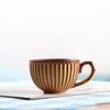 Taza vintage vintage Taza de café de cerámica cruda estilo japonés Juego de taza y platillo de café para té de la tarde de cerámica estilo europeo