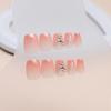 Uñas postizas desmontables, uña francesa pequeña, uña de ballet en forma de T corta, uña con degradado de mariposa y diamante.