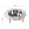 Tigela para cachorro, tigela para comida de gato, tigela elevada de aço inoxidável para pet, tigela elevada para gato que protege o pescoço, tigela para gato antiderrapante e anti-respingo, tigela para pet
