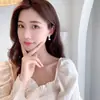 Pendientes de Borla Geométrica con Perlas y Diamantes Estilo Francés, Pendientes Elegantes y de Moda Estilo Dama, Pendientes de Lujo Ligero y de Gama Alta