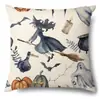 Funda de Almohada Halloween Calabaza Divertida Transfronteriza Amazon Estampado de Lino Funda Decorativa para Cojín de Sofá del Hogar
