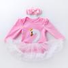Vestido de Manga Larga para Niños con Dibujo de Cisne, Nuevo para Bebé, Temporada de Primavera y Otoño, Transpirable, Color Sólido, Vestido de Conejo con Set de Accesorios para la Cabeza