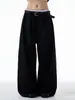 Pantalones de hombre negros Cleanfit ligeramente acampanados, pantalones de traje de pierna ancha fluidos para verano, pantalones largos casuales resistentes a las arrugas