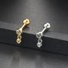 Aretes Europeos y Americanos Populares de Zircón para Perforación de Hueso de la Oreja, Creativos con Forma Geométrica, Acero Inoxidable, Aretes de Bola de Rosca, Aretes Transfronterizos