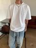 Camiseta de Verão Malha Dupla Loose Trendy Fashionável Gola Redonda Seda Refrescante Manga Curta para Homens e Mulheres