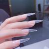 Para arte de uñas arte de uñas pieza de uña de arco plano pieza de uña trapezoidal puntiaguda al por mayor sin costuras esmerilado completo medio palo usar pieza de arte de uñas
