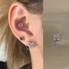 Colección de Pendientes de Hueso del Oído Morado de Ensueño Pendientes de Zirconia Pendientes Planos Espirales de Titanio Médico para el Hélice Pendientes de Hueso del Oído Morados