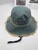 Borde deshilachado Moda de mezclilla Sombrero de montaña para mujer Primavera y verano Nuevo estudiante Viaje que estiliza la cara Sombrero de sol pequeño Sombrero de playa de ala grande para mujer