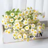 30 pequenas margaridas camomila flor artificial pequena flor de cabo decoração para casa crisântemo holandês flor falsa buquê de seda atacado