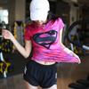 Mallas de murciélago Superman para mujer, ropa deportiva de entrenamiento del Capitán América, camiseta de manga corta ajustada elástica para entrenamiento de yoga para mujer