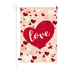 Banderas de Jardín Temáticas de Amor para el Día de San Valentín, Gato y Perro, Más Vendidas Transfronterizas, Banderas de Jardín de Lino Impresas por Ambos Lados, Diseño Personalizado Disponible