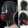 Touca Sexy de Látex, Máscara de Látex, Brinquedos Sexuais para Adultos, Produtos para Adultos, Capa de Látex com Capa Interna Vermelha