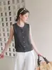 Suéter chaleco tejido redondo dulce para mujer, nuevo diseño de verano, único y chic, hermoso top cárdigan