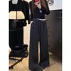 Pantalones Casuales de Cuadros Retro Pequeños y Perezosos para Mujer Otoño e Invierno 2026 Nuevos Pantalones de Pierna Ancha Que Cubren las Caderas y Te Hacen Ver Más Delgada