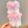 Faixa de Cabelo Super Fada Flor Criança Menina Rosa Flor Bola de Cabelo Anel de Intestino Pequeno Não Machuca o Cabelo Bebê Rabo de Cavalo Elástico de Cabelo
