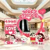 Marco de fotos para el Festival Qixi 2026 Soporte de exhibición en tablero KT para tiendas de centros comerciales Decoración de escena para evento del Día de San Valentín