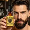 Exportación transfronteriza RUOALL, ofreciendo exclusivamente aceite para barba de 30 ml en botella marrón con forma de calavera en empaque en inglés