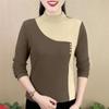Veludo dupla face 2024 outono e inverno roupas coreanas novas ajuste slim combinação de cores quente gola semi-alta top camisa base T-shirt para mulheres