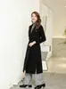 Nuevo Abrigo Largo de Lana de Alta Gama Otoño-Invierno 2026 para Mujer, Gabardina de Color Sólido de Longitud Media para el Trabajo, Abrigo de Lana