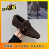 Zapatos Individuales de Estilo Brogue Retro con Aumento de Altura, Forro de Felpa, Mocasines 2026 Otoño/Invierno, Zapatos de Conducir sin Cordones, Mocasines, Zapatos para Mujer