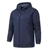 Ropa Rústica de Primavera Otoño Invierno Chaqueta con Capucha de Color Sólido para Hombre Cortavientos Impermeable Chaqueta de Montañismo para Exteriores Cortavientos Delgado Casual de Moda