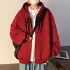 Sudadera Cardigan de Spider-Man para Hombre Otoño Tendencia High Street Fresca Nicho Diseño Holgada Versátil Chaqueta con Capucha