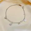 [Acero de titanio de cuerpo entero] 100 pulseras Europa y Estados Unidos 18k no se decoloran mujeres simple Joker ins moda personalizada joyería de mano