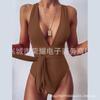 Novo comércio exterior transfronteiriço Amazon plus size maiô feminino conservador maiô multicolorido em estoque com cadarço sexy sem costas