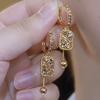Brincos de cristal quadrado de diamante marrom feminino design de nicho senso novo estilo brincos de fivela de orelha elegantes de alta classe