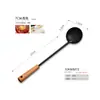 Juego de Utensilios de Cocina Palo de Rosa Negro Espátula Acero Negro Wok Espátula Espátula de Cocina Cucharón Juego de Herramientas de Cocina Utensilios de Cocina