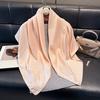 Moda Cuello Blanco Primavera y Otoño Delgado Seda Camelia Bufanda de Seda de Alta Gama Bufanda Regalo para Mujer Vintage Bufanda de Algodón Tencel