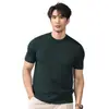 Ropa de Hombre Xintang 2026 Verano Estilo Old Money Color Sólido Cuello Redondo Camiseta de Punto Versátil Simple Manga Corta