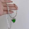 Collar elegante estilo palaciego retro para mujer Lulu jefa nombre conjunto Amor Verde cadena clavícula regalo de cumpleaños