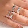 Anillo Estilo Xiaohongshu para Mujer con Incrustaciones de Diamante, Fresco y Dulce, Delicado y Versátil, Anillo Abierto Ajustable