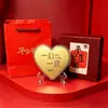 Moneda de Oro Corazón Puro 999 Colgante Festival de las Siete Estrellas Regalo de San Valentín para Esposa Novia