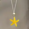 Colar com Pingente de Cachorro de Cerâmica Orelhas Grandes Fofo para Mulheres Acessórios de Cordão Trançado Colorido com Contas Ornamentos Acessórios