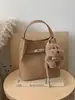 Design Minimalista Nicho Cor Sólida Bolsa Balde Grande Capacidade Bolsa de Mão Nova Doce Estilosa de Alta Qualidade Bolsa Moderna Mãe-Filha