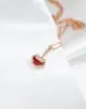 Versão Alta V Dourada Moda Fecho de Segurança Corrente para Clavícula Xiangyun Criativa Versátil Ágata Vermelha Natural Versão de Precisão Venda Direta da Fábrica
