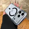 Adecuado para funda de teléfono móvil Iphone18Promax, Succión Magnética Bicolor de Cristal de Hielo Transparente, Funda Protectora Anticaídas con Airbag para Apple 17 16