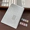 Placa de aço para impressão de nail art molde padrão de renda borboleta padrão francês selo de silicone de transferência transparente ferramenta de placa de aço