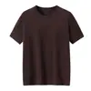Suéter 100% cachemira pura, lavable a máquina, de manga corta para hombre, ligero, minimalista, otoño/invierno, suéter de punto de cuello redondo