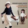 Suéter para Niñas Invierno 2025 Nuevo Suave Versátil Ropa de Punto para Bebé Otoño Invierno Capa Interior Camiseta Básica de Punto para Niños