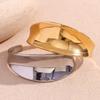 Pulsera Creativa de Personalidad Nicho Europea y Americana Acero Inoxidable Chapado en Oro de 18K Superficie Estéreo Cóncava Geométrica Abierta para Mujer