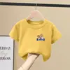 Camiseta Transpirable de Manga Corta de Algodón Puro Elegante de Marca de Moda para Niños Mayores 2026 Nuevo Estilo de Verano Top Holgado de Media Manga