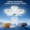 Lâmpada de ventilador de teto LED em forma de anel de estrela de cristal e27 silenciosa para uso interno